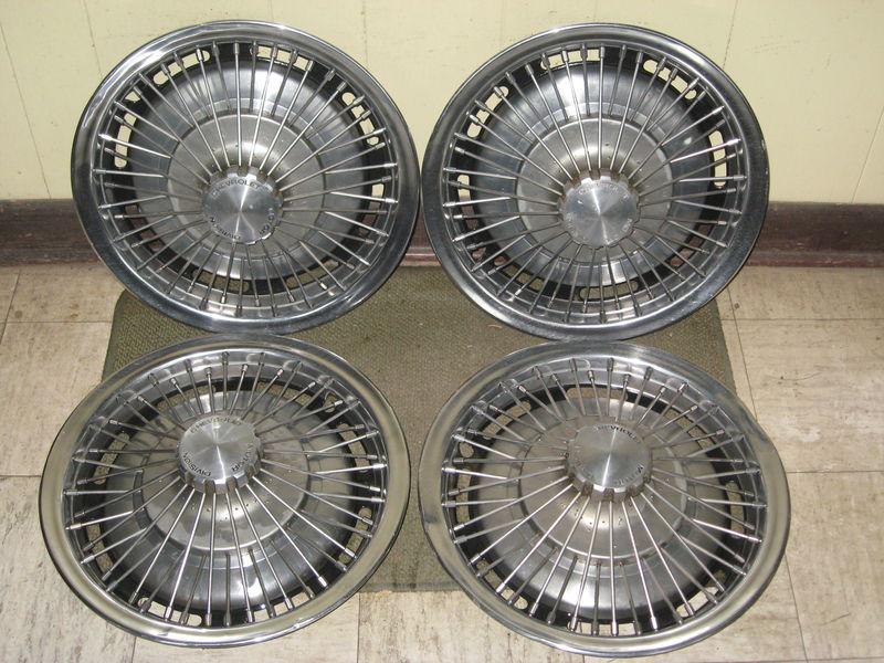 71 72 73 74 75 76 chevy wire spoke hub caps 14" wheel covers set of 4 chevrolet