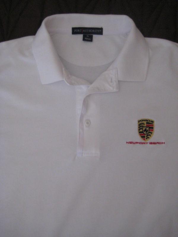 Porsche of newport beach short sleeve polo port authority shirt xl white mint