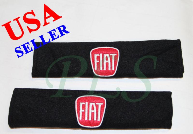 Fiat seat belt cover shoulder pads black cushion pair