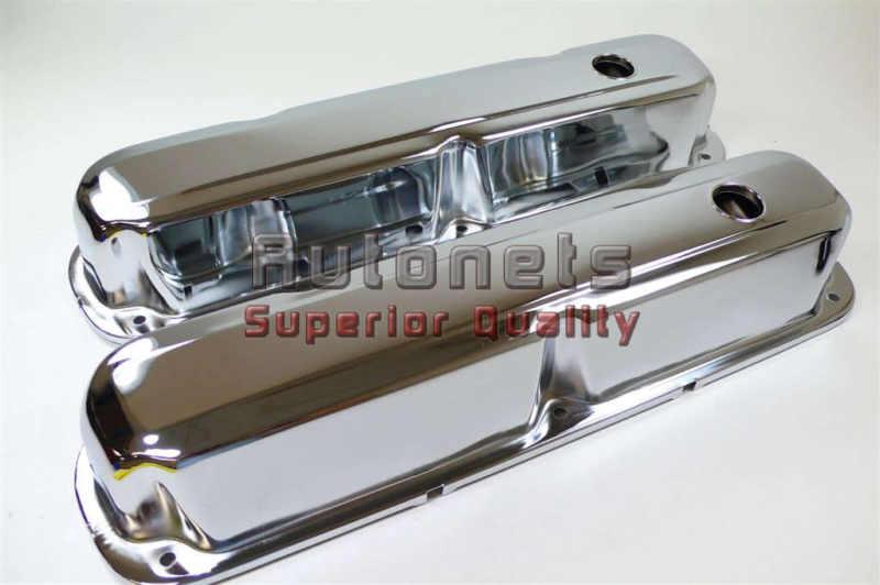 Chrome steel chrysler mopar valve cover v8 318-340-360 small block 68-89 short