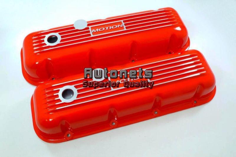 Baldwin motion big block chevy aluminum painted orange valve cover bbc classic