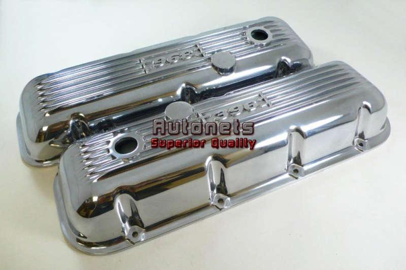 Big block chevy polished aluminum valve cover 396 logo bb street hot rat rod