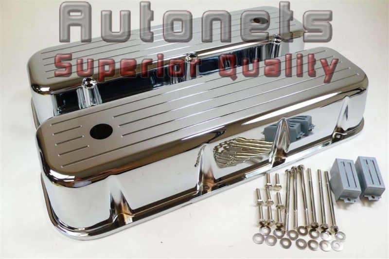 Chrome ball milled aluminum big block chevy 396 427 454 502 valve cover tall