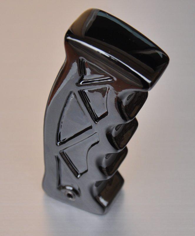 Pistol grip shift knob custom hot rod rat handle lever gloss black universal