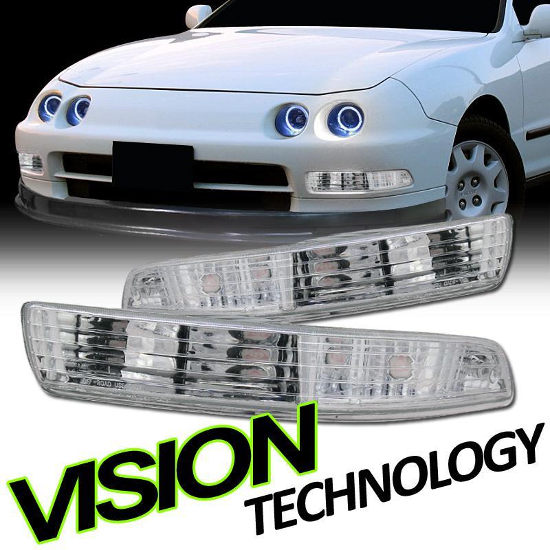 94-97 integra hatchback/sedan euro clear front bumper turn signal lights lamps