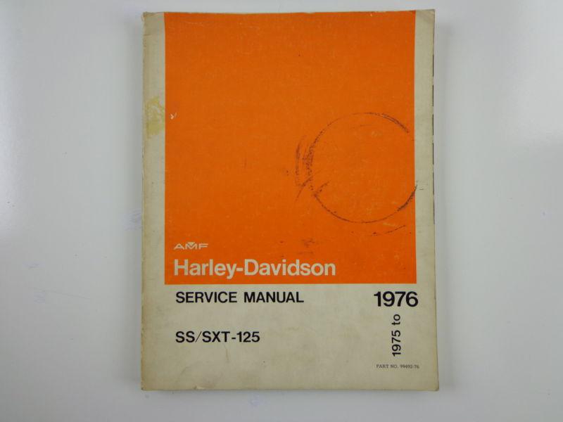 Harley davidson 1975-76 ss / sxt-125 service manual 99492-76