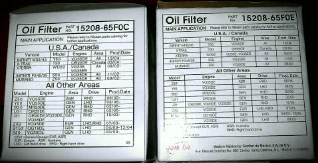 Genuine Nissan Oil Filter 15208-65foc Qty. 5, US $31.50, image 2