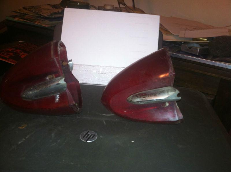 1955 Olds 98 USED Tail Light Lenses with Medallions (2) and one without, US $2.95, image 2