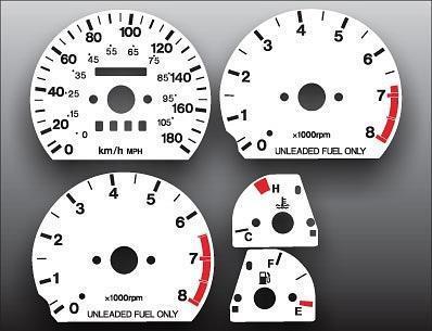 1992-1997 geo metro metric kph kmh instrument cluster white face gauges 92-97