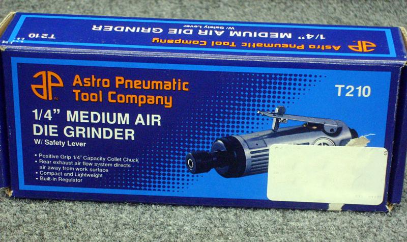 Astro pneumatic 1/4" medium air die grinder-t210- new