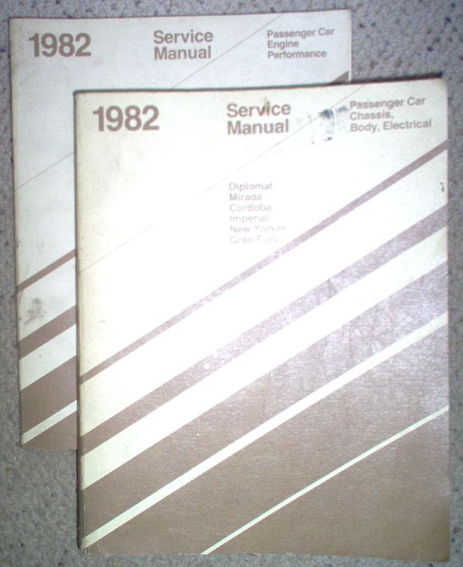 1982 chrysler dodge plymouth rwd service shop repair manual set of 2 82 oem 