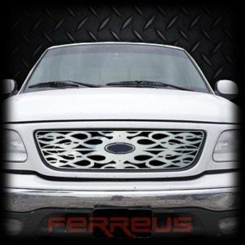 Ford f150 99-03 honeycomb-style horizontal flame polished stainless grill insert