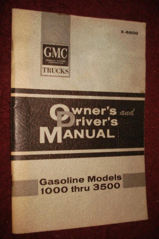 1966 gmc truck owner's manual / series 1000-3500 / orig