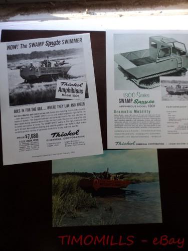 1965 thiokol 1301 swamp spryte amphibious vehicle catalog sheet brochure vintage