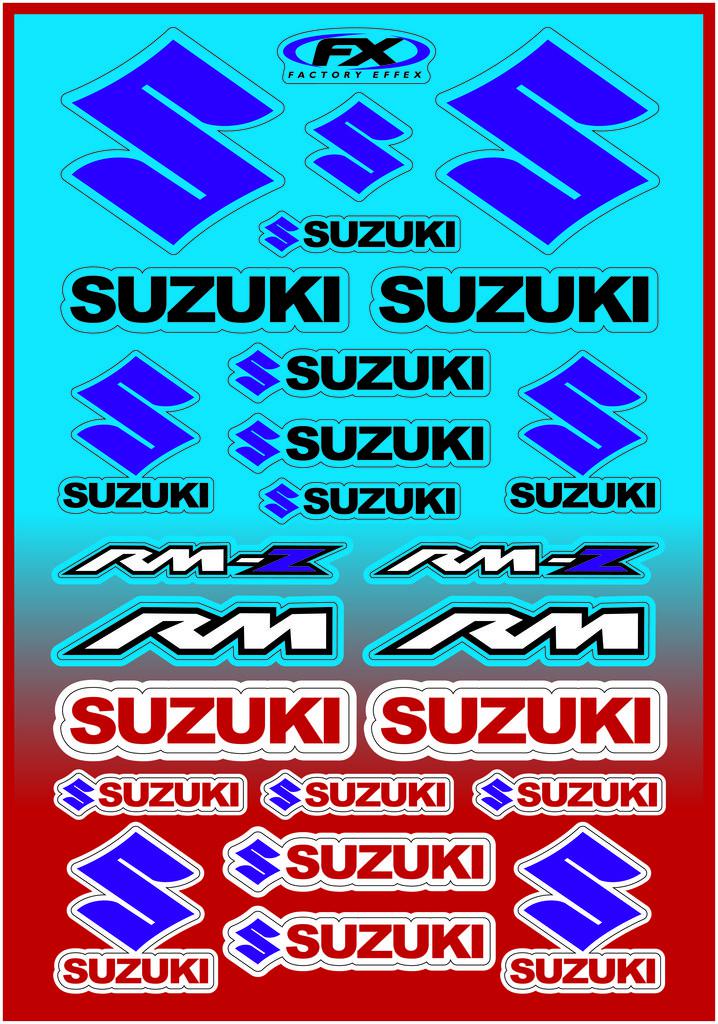 Factory effex factory style suzuki sticker decal sheet universal