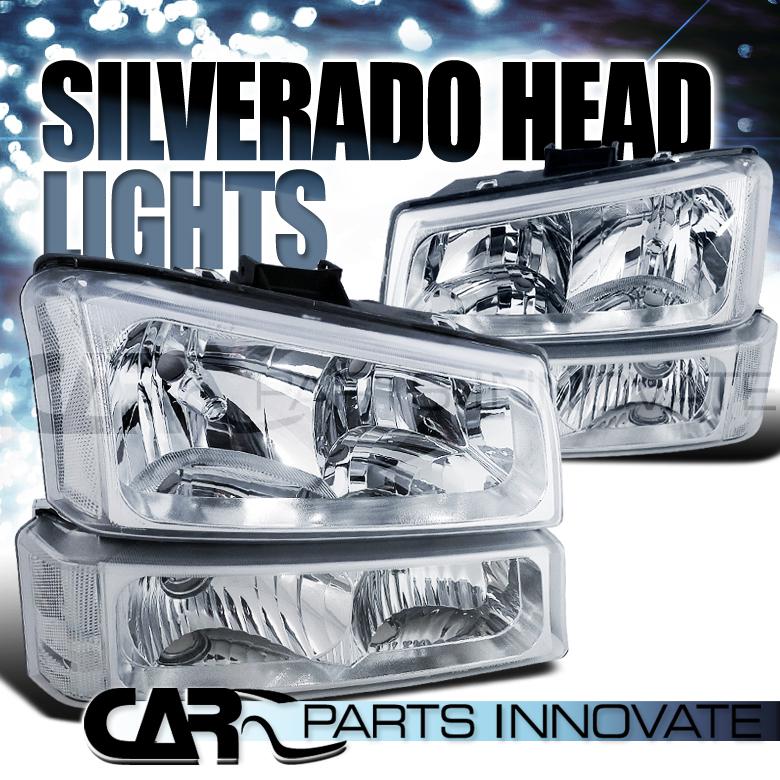 2003-2007 chevy silverado avalanche clear headlights+parking bumper lamp