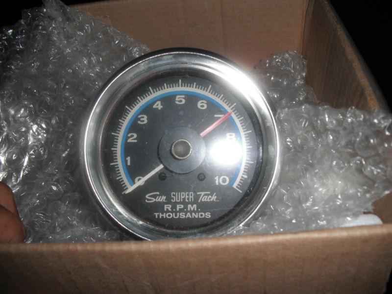 VINTAGE BLUE LINE 10K SUN SUPER TACH TACHOMETER MOPAR,CHEVY,442,AMC,GTO,BUICK, US $99.99, image 4