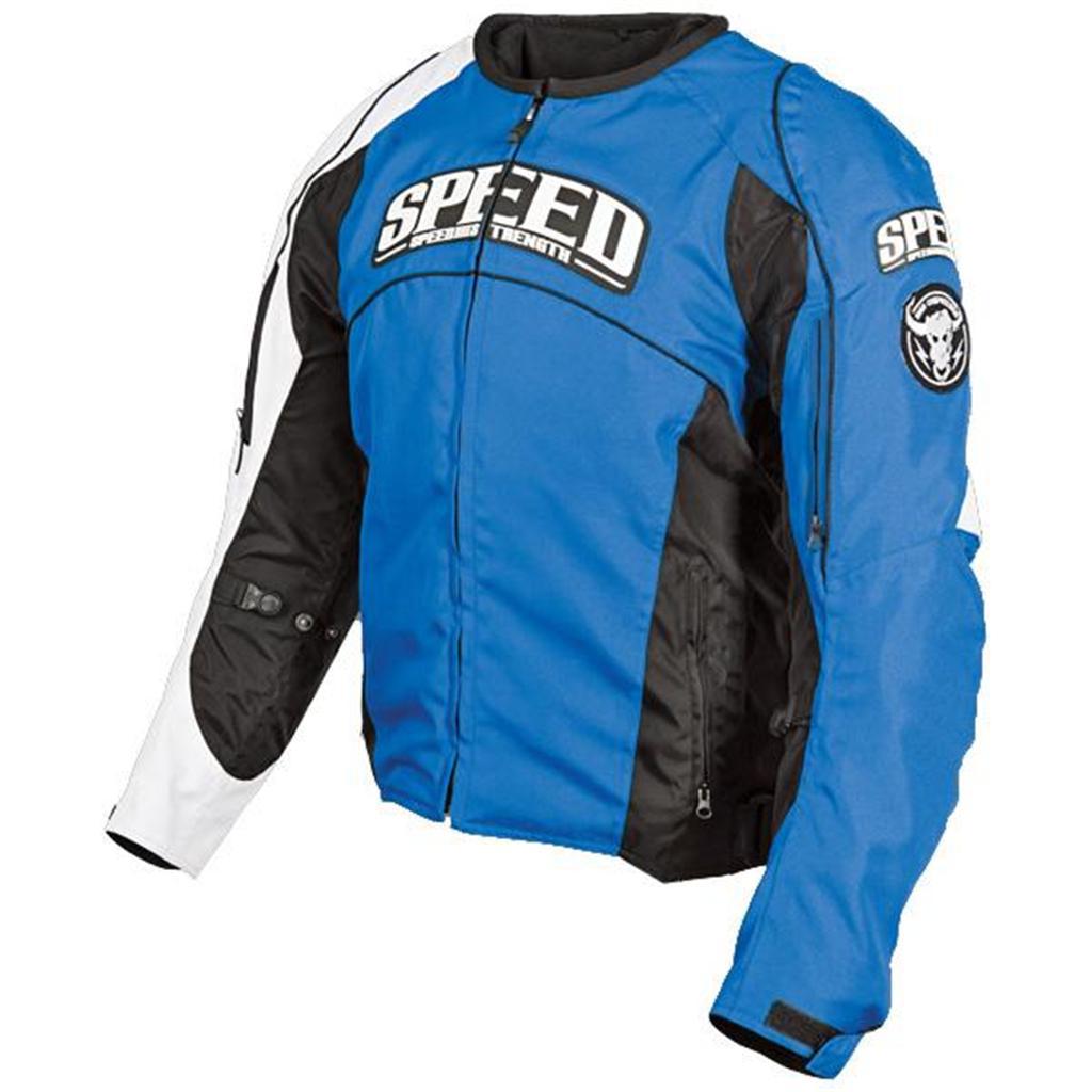 Speed and strength top dead center textile jacket blue