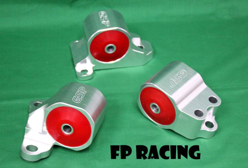 93-97 del sol solid red urethane motor mounts aluminum d to b swap jdm si dohc