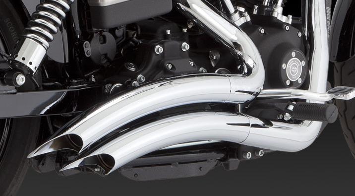 Vance & hines big radius exhaust 2-1/2 inch chrome for harley davidson fxd 2012