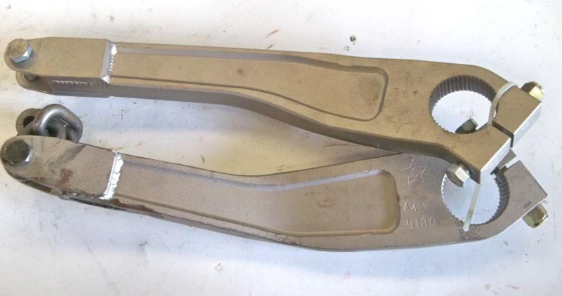 Schroeder 1 3/4" 15 degree steel sway bar arms 12" 4130 rotated end arca nascar