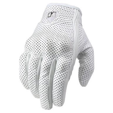 Icon glove pursuit womens white lg 3302-0037