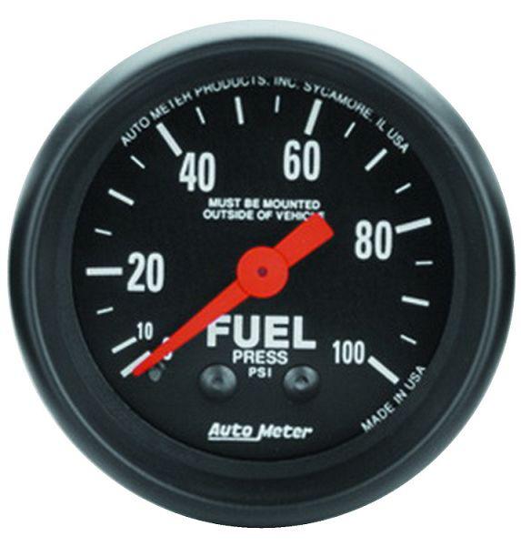 Auto meter 2612 z series 2 1/16" mechanical fuel pressure gauge 0-100 psi