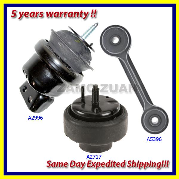 1998-2002 lincoln continental 4.6l engine motor & trans. mount set 3pcs.