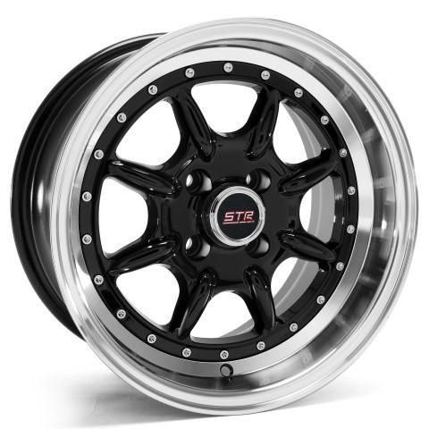 15'' str 504 black machine lip 15x8 4x100 +10 dc2 integra ek eg honda 