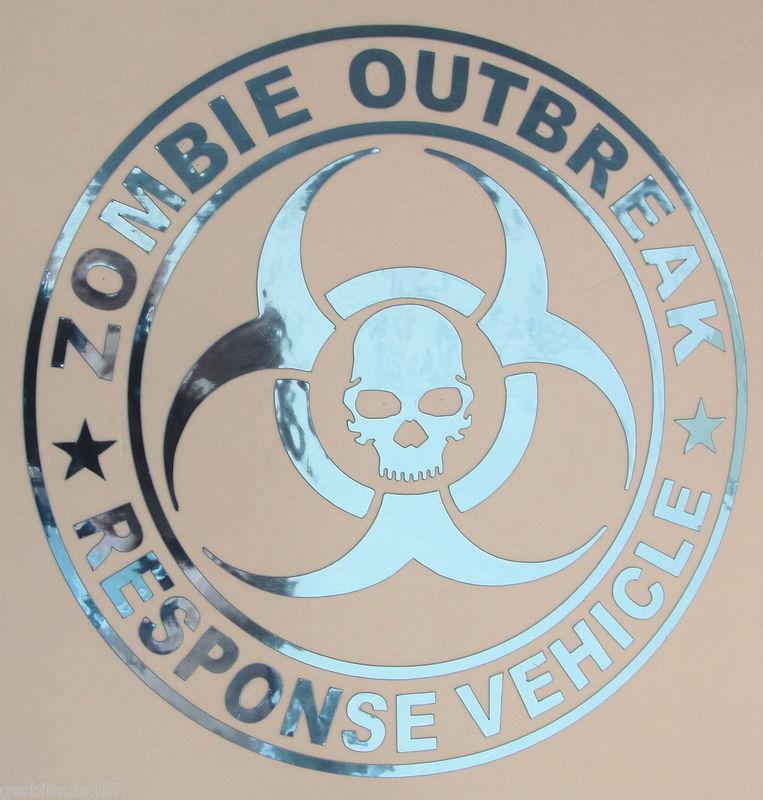 Zombie outbreak response vehicle decal 4"- apocalypse hunter unit team sticker