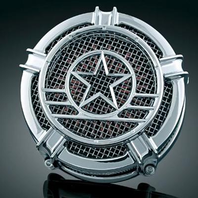 4858001 kuryakyn 3799 mach 2 air cleaner patriot medallions (ea) for harley-davi