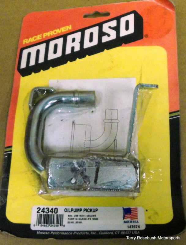 Moroso #24340 sb chevy oil pickup, w/high volume pump, press fit,