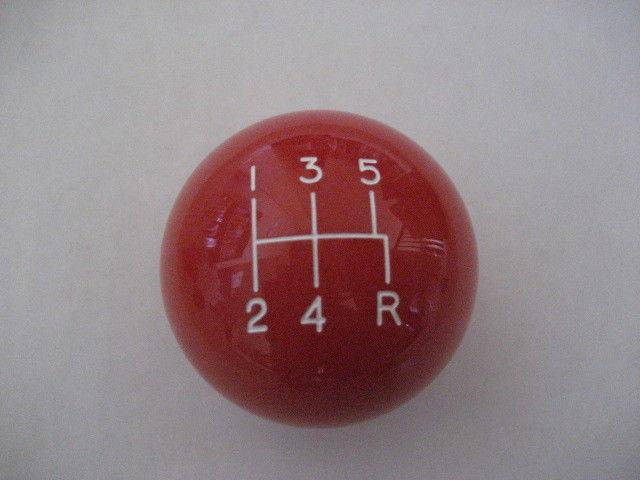 Hurst 5 speed engraved shift knob red 3/8"-16 for vintage chrome stick shifters