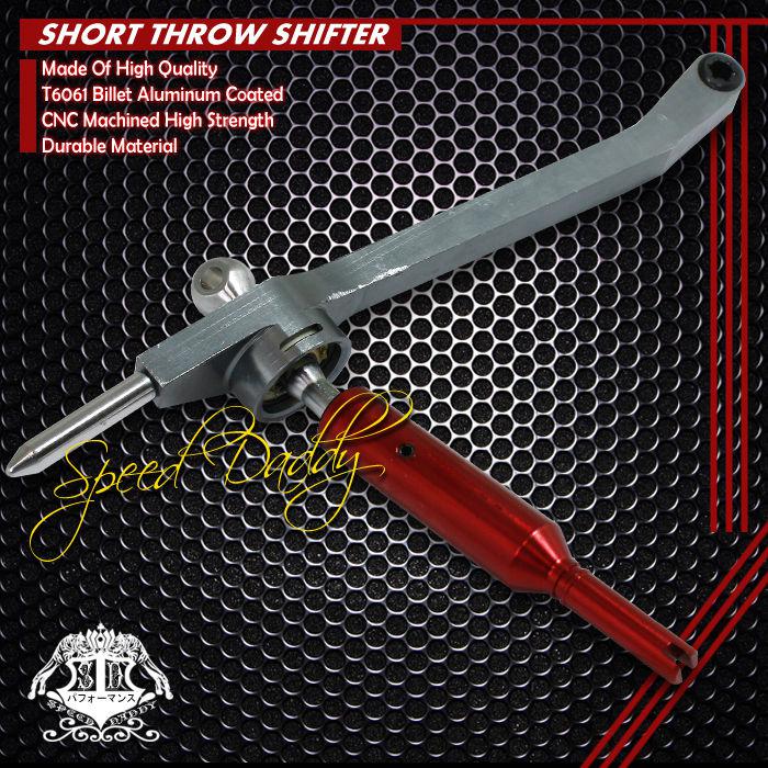 Light aluminum manual racing short throw shifter 95-00 bmw e36 m3 6-speed red