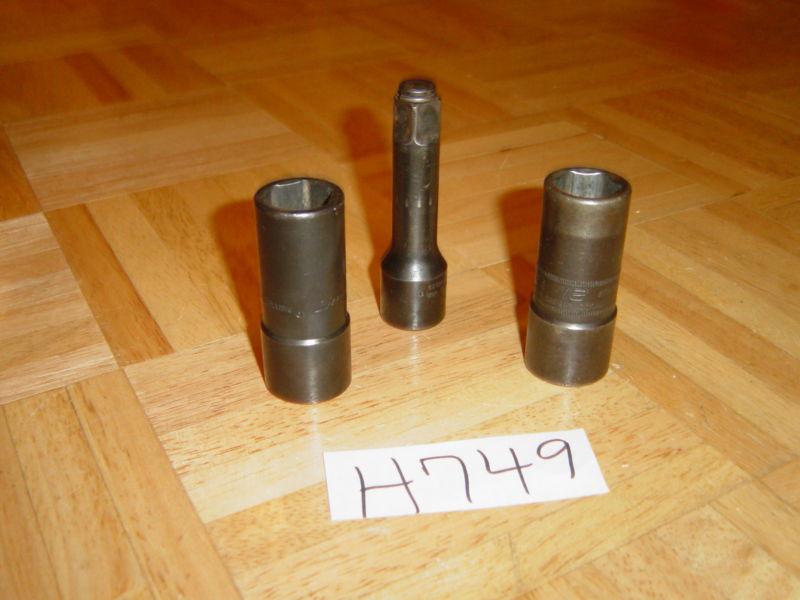 Snap on tools 3 piece 1/2 drive double ended lug nut impact socket set