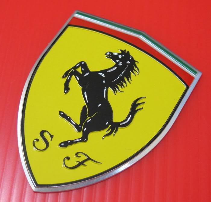 Car logo metal grille emblem logo badge sticker decal x 2pcs for ferrari