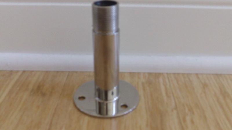 Marine antenna straight mount 4" radar arch mount stainless steel