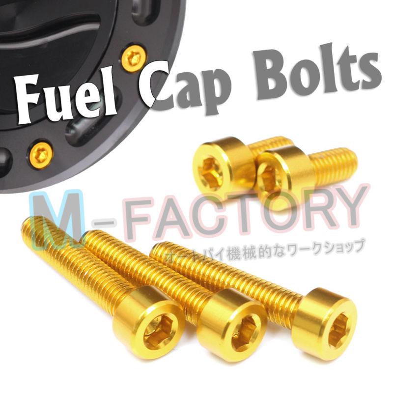 Gold aluminum cnc fuel cap bolts screws yamaha yzf r6  r6s r6r 2006-2013 2014