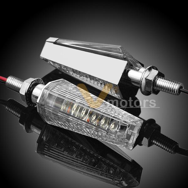 2x chrome eagle eye smd led 8mm sport bike turn signal blinker indicator light