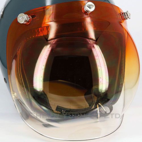 Silver diamond snaps uv orange gradient bubble shield visor face mask for bell