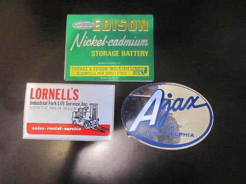 Set of three (3) collector decals various industrial