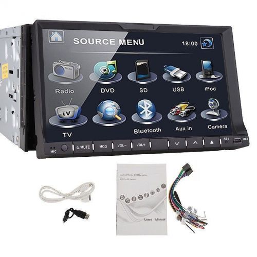 Double 2 din 7&#034; in dash stereo car dvd cd player bluetooth radio ipod sd/usb