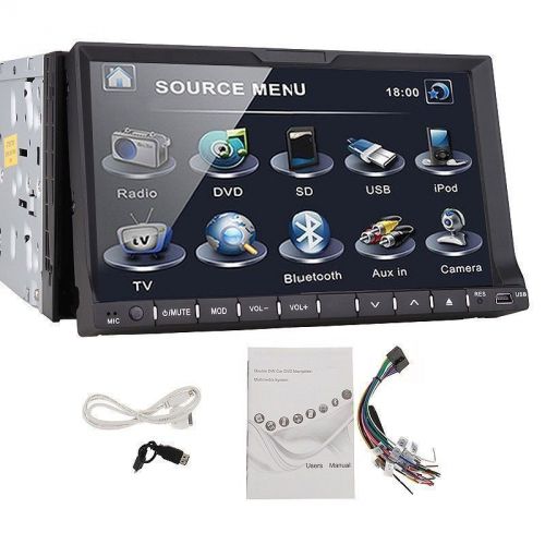 Double 2 din 7" in dash stereo car dvd cd player bluetooth radio ipod sd/usb