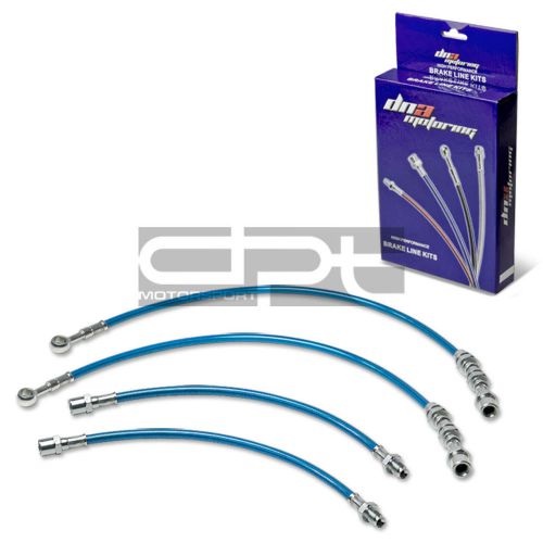 Supra mark iii 7m replacement front/rear ss hose blue pvc coated brake line kit