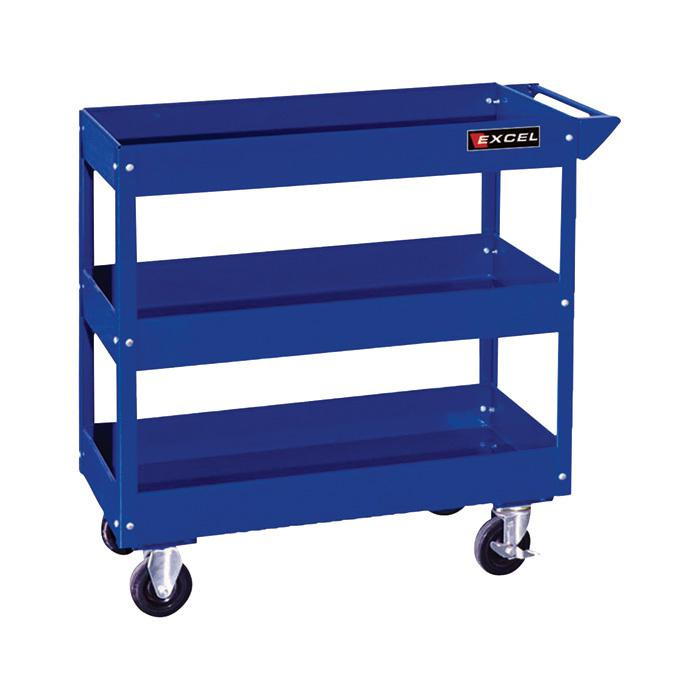 Excel rolling tool cart- 500-lb. capacity blue #tc301a-blue