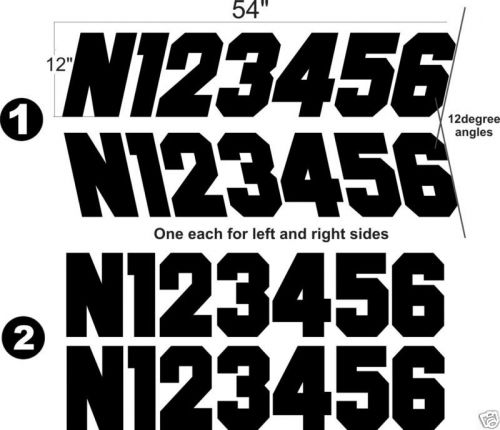 Airplane aircraft registration numbers vinyl decal jet