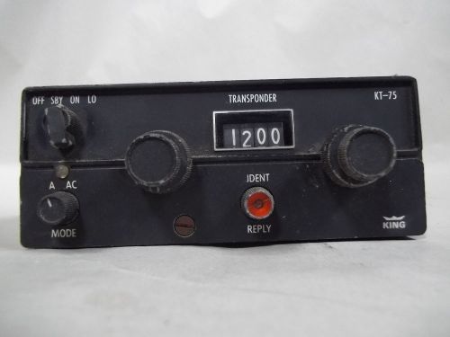 King kt 75 transponder p/n 066-1018-00 13.75v s/n 1971 with installation tray