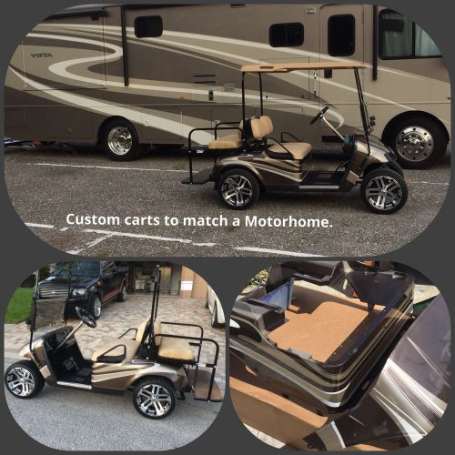 Motorhome themed paint job on an ez go txt or rxv golf cart body.