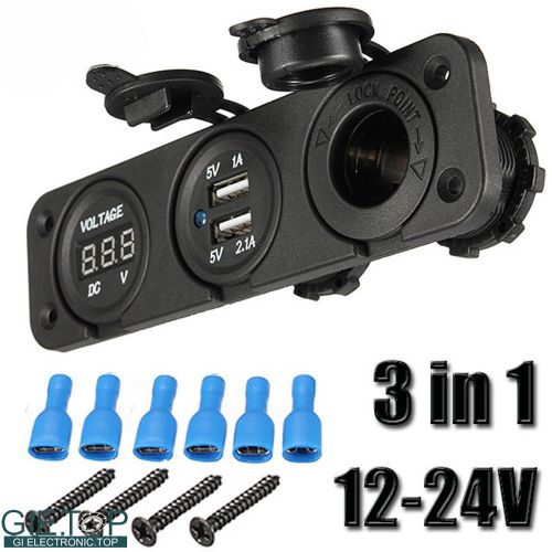 2usb charger cigarette lighter socket splitter power adapter voltage dashboard