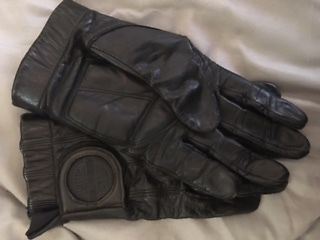 Harley davidson - black leather - women's gloves - size m